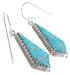 Silver Southwest Turquoise Hook Dangle Earrings CX45358